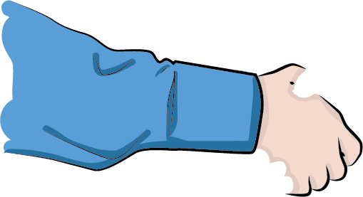 Um braço desenhado dando um aperto de mão